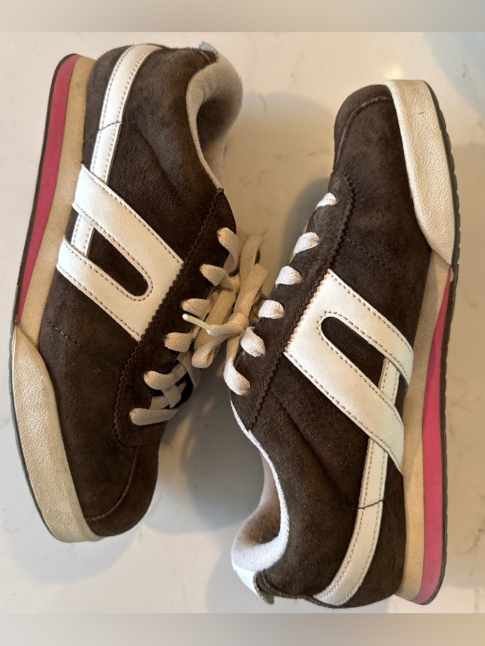 Vintage DVS Dresden Sneakers Y2K Skate Shoes Brown Suede Pink | US 6